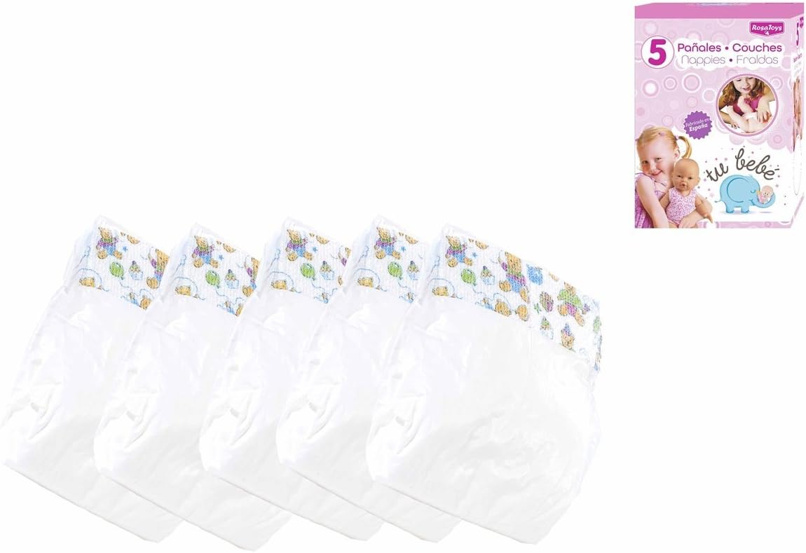 Amazon.es: Rosa Toys- Pañales En Caja Pack 5 Unidades, Multicolor (115): Juguetes y juegos