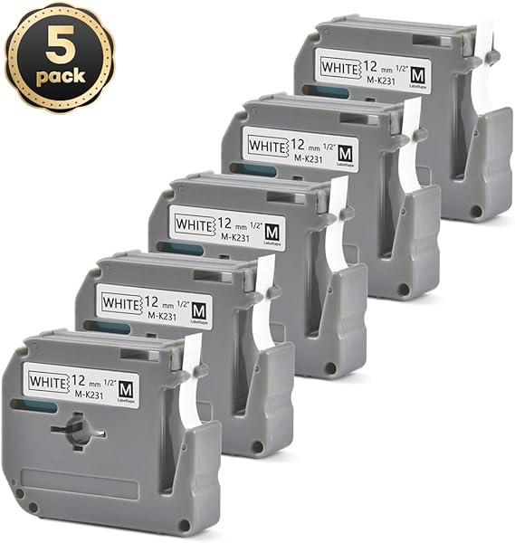 Compatible Brother M Label Tape M231 MK231 Label Maker, 1/