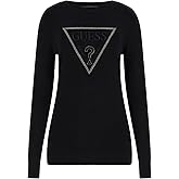 Guess Womens Eco Long Sleeve Sasha Triangle Logo Sweater