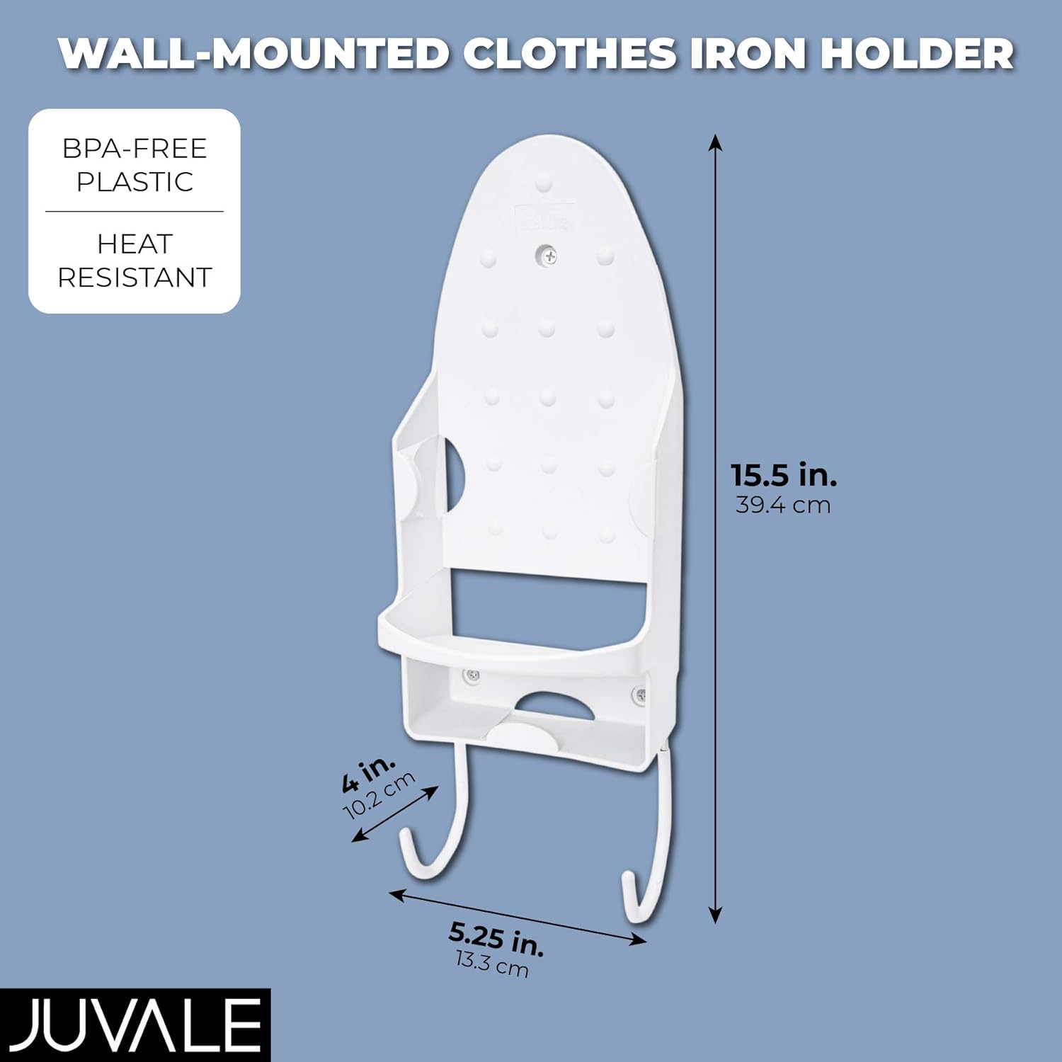 Juvale Wall-Mounted Iron and Ironing Board Holder (White): Home & Kitchen
