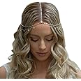 STONEFANS Rhinestone Head Chain Jewelry Silver Bride Headpiece Wedding Headbands Chain Layered Festival Prom Hair Accessories for Women And Girls (silver)