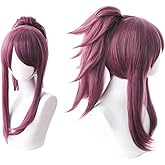 17.7" Women's Straight Purple Cosplay Wig Halloween Wig