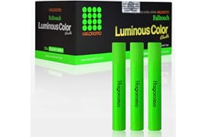 Hagoromo Fulltouch Luminous Chalk 1 Box, Non-Toxic, Dustless [72 Pcs/Yellow Green]