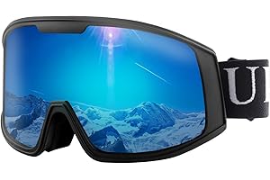 Ukoly Ski/Snowboard Goggles for Men Women, Snow Goggles HD Lens Anti-Fog Coating OTG Design UV400 Protection Windproof