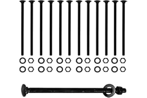 CNQLIS 1/2" x 10" Carriage Bolts Kit, 12PCS Black Carriage Bolts, Rust Resistance Galvanized Carriage Bolt