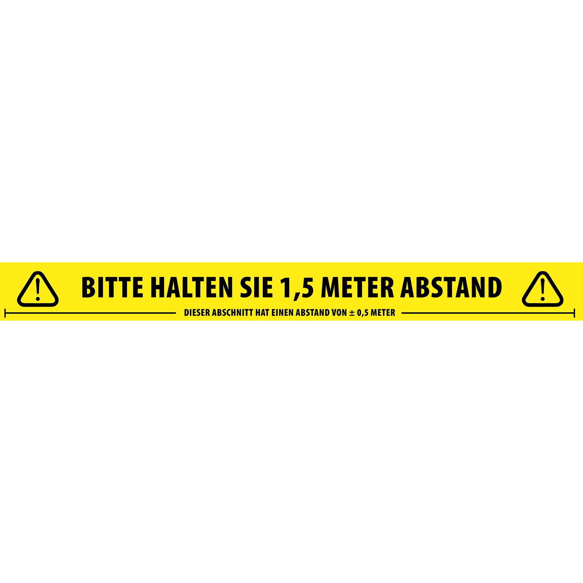 Adam Hall Accessories 58067GER Social Distancing Tape German Distance Tape Roll Yellow Black Length 66 m
