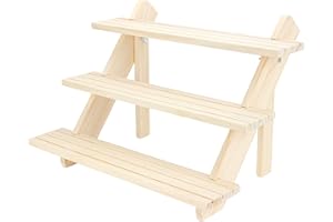 Gonice 3 Tier Wooden Display Riser, Tiered Earring Display Stands Ring Holder Stand, Removable Countertop Small Merchandise Display Stand