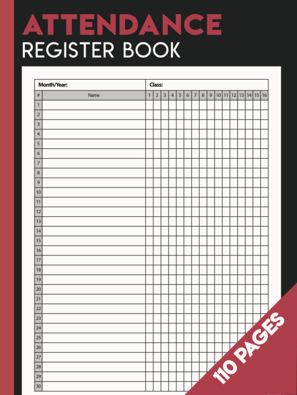 Attendance Register Book: School Teacher Attendance Record Book | Attendance Sheets for Staff and Employees | Attendance Chart For Schools and Businesses.