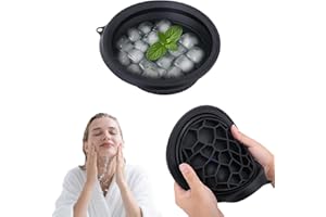 BOXOB Face Ice Bath Bowl with Built-In Ice Tray, Portable Collapsible Silicone Facial Cold Tub Plunge Washbasin for Skin Tigh