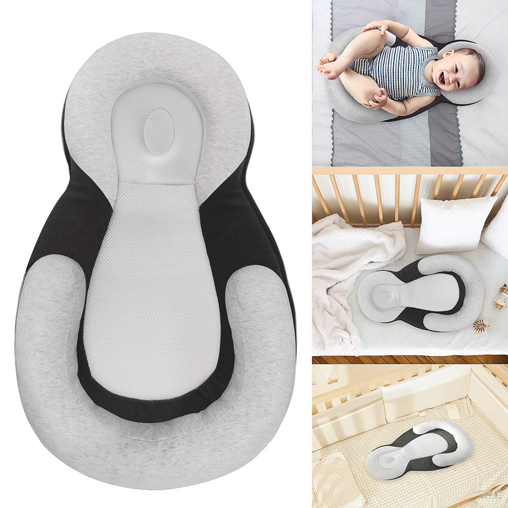 Mestron Portable Baby Bed Babies Head Support Pillow Newborn Baby Mattress Lounger Nest for Baby Sleep Positioning Comfortable Easy Cleaning Sleeping Lounger for 0 12 Months Baby Lounger: Baby