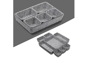 Felt Storage Box Set, 8-Piece Multipurpose Organizer for Drawers, Shelves, and Desks, Fiber Material for Cosmetics, Office Su