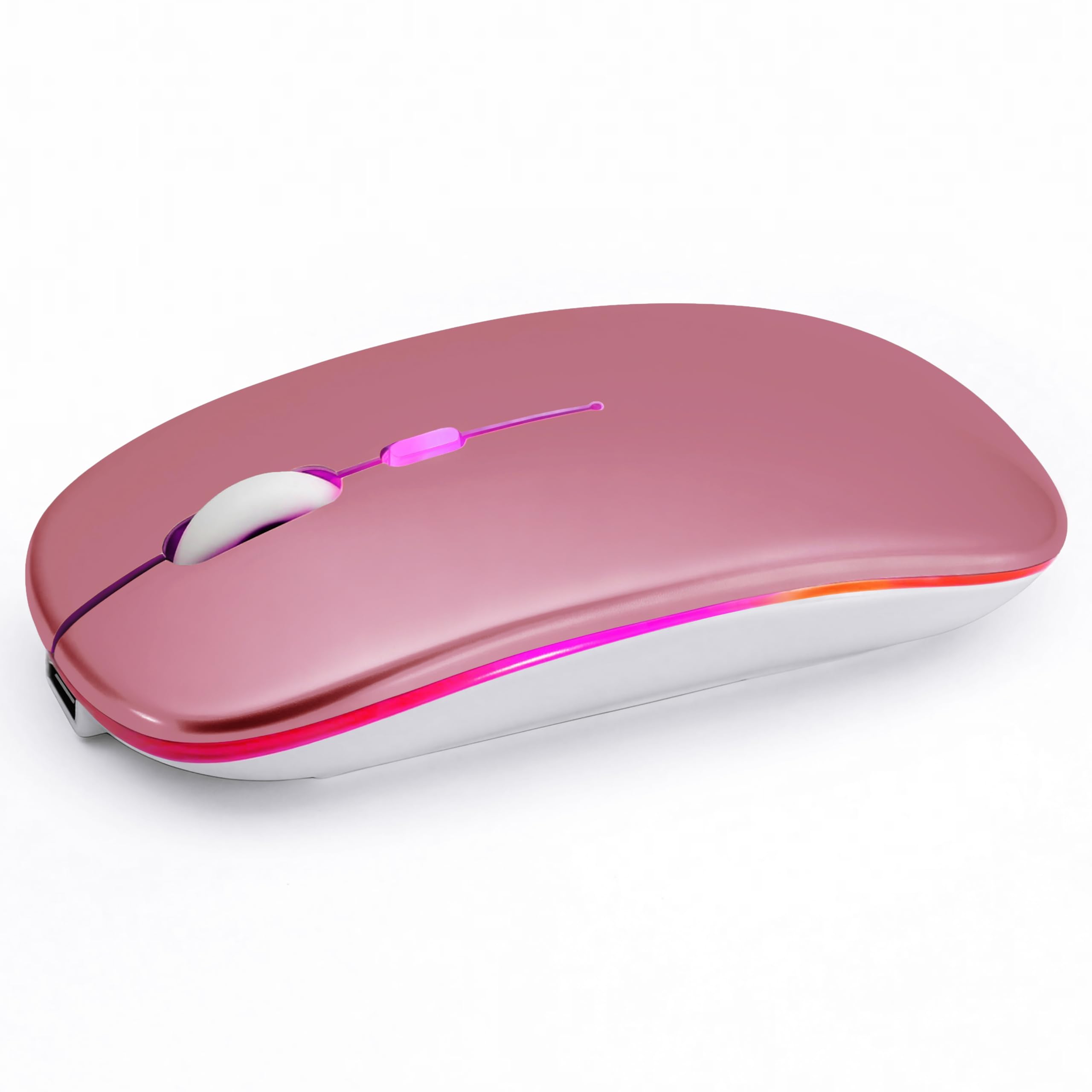 Photo 1 of AZTZATZ Wireless Bluetooth Mouse Rechargeable Long Lasting Dual Mode - BT 5.2 & 2.4G Silent RGB LED Mice, Slim Portable Ergonomic Mouse for Laptop/PC/Tablet/MacBook/iPad/Apple Devices(Rose Gold)