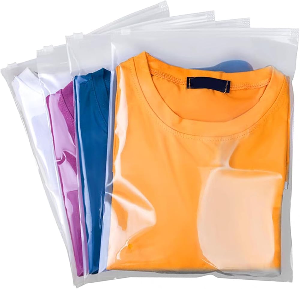 QISF Travel Clothes Bags 50 Pieces 40x30 cm Waterproof Clear Zip Storage Bags