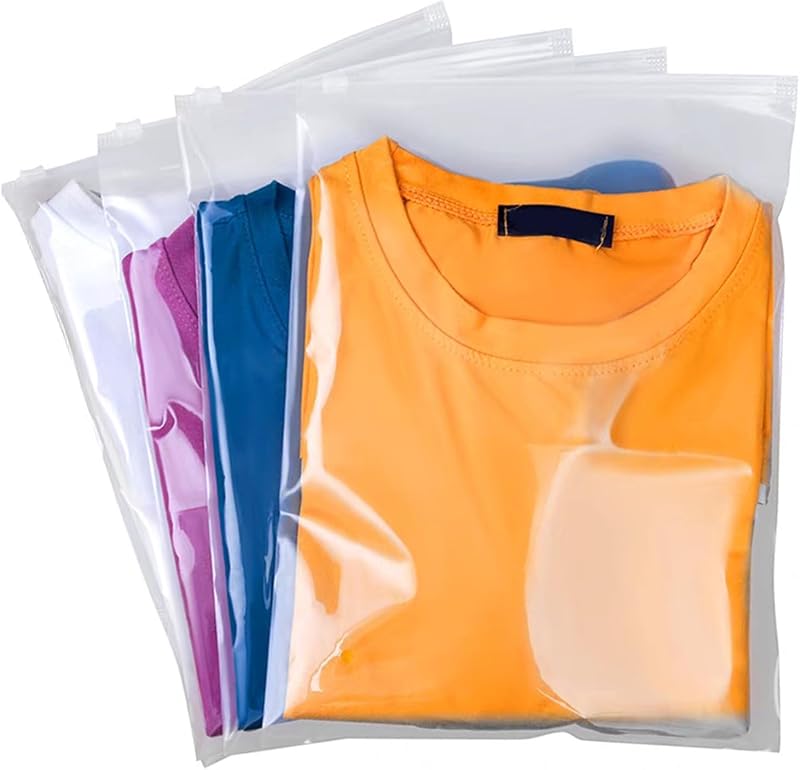 QISF Travel Clothes Bags 50 Pieces 40x30 cm Waterproof Clear Zip Storage Bags
