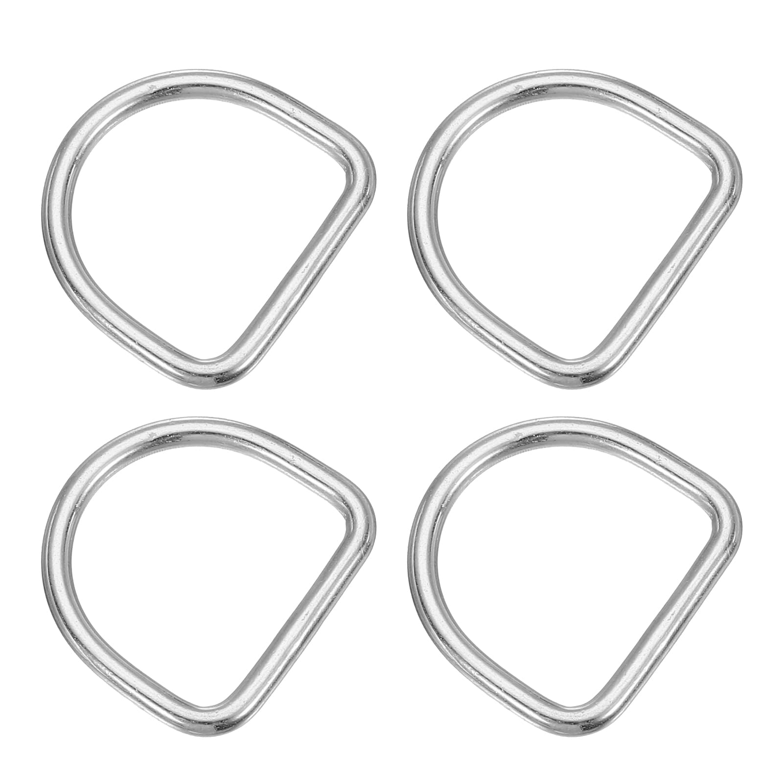 PATIKIL 1.8" Metal D-Rings, 4 Pcs 304 Stainless Steel D Ring Welded Solid Dee Rings DIY Accessories for Belts Sewing Dog Collars Webbing Straps, 5x35mm