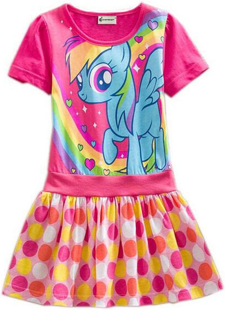 YUTING Girls My Little Pony Dress,Dot Short Sleeve 3-8y