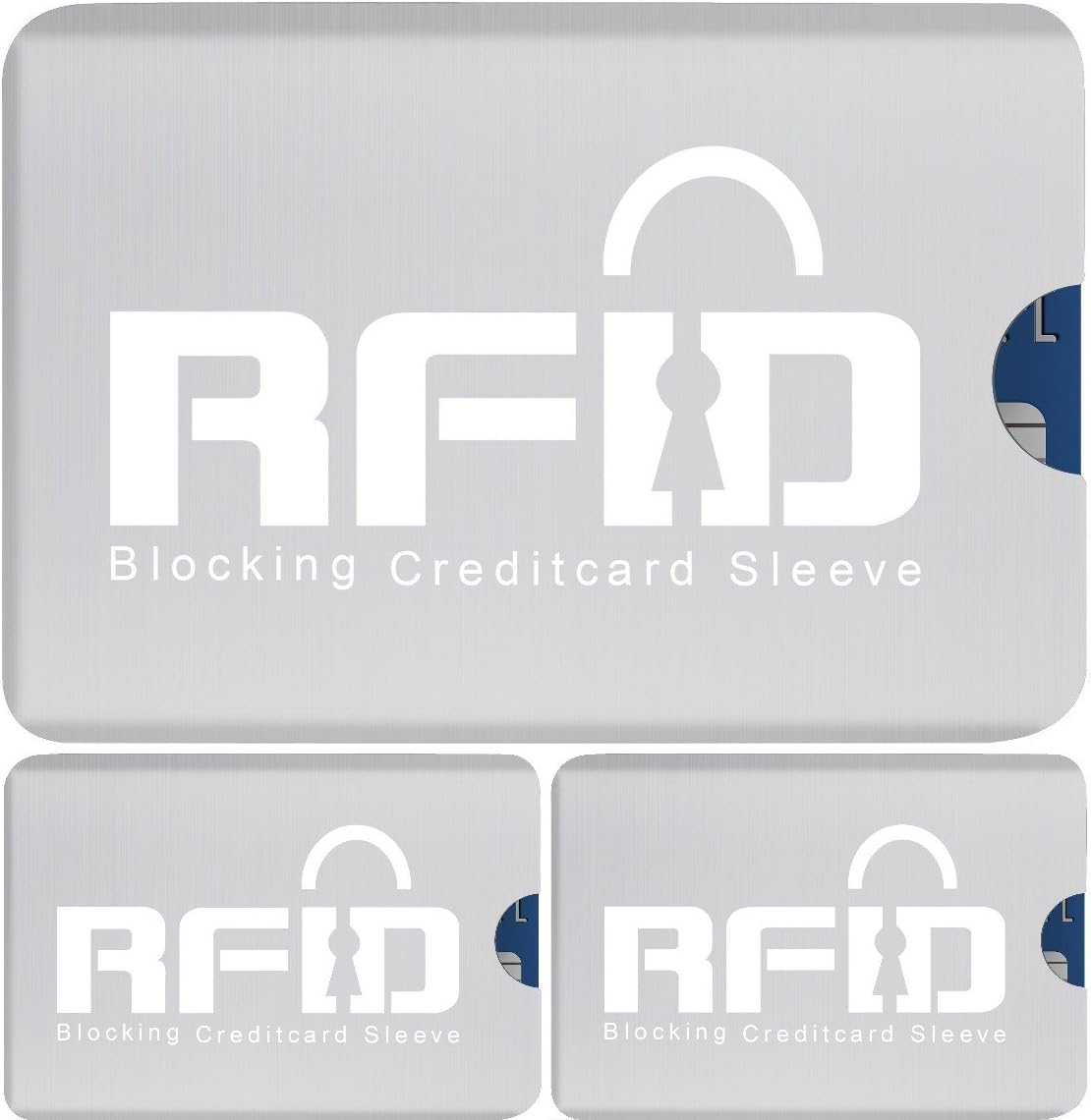 100% Protection # 1 Wireless RFID Document Safe RFID Card Case Set (3 Pieces) Identity and Data Theft, NFC & RFID Radio. Readout Protection for 10, Credit Cards. Easy & Stain Resistant.