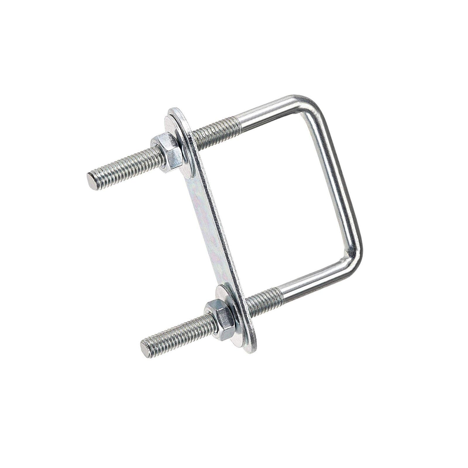 TOP-VIGOR M6 Square U-Bolts, 42mm Inner Width 70mm Length Steel U-Bolts with Nut, Plate, Washer for Building Installations Mechanical Parts Connection Cehicles Ships