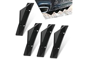 icykale 4 PCS Car Lower Bumper Lip Diffuser, Waterproof Vehicle Rear Splitter Lip Wing, Universal Anti-Crash Durable Automotive Spoiler Fin Protector Decoration for Car SUV Truck (Black #Curved)