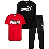 PUMA Boys Sweatpants Set - 3 Piece Fleece Pullover Long Sleeve Shirts Boys TShirt and Jogger Pants Kids Activewear Set (8-16)
