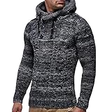 Muranba Men's Autumn Winter Pullover Knitted Coat Hooded Sweater