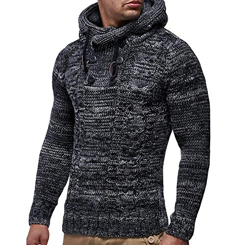 Muranba Men's Autumn Winter Pullover Knitted Coat Hooded Sweater