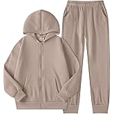 QTWW INC Girls Boys 2 Piece Tracksuit Athletic Sweatsuits Sets Zipper Sweatshirt and Jogger Sweatpants Clothing Sets for Kids