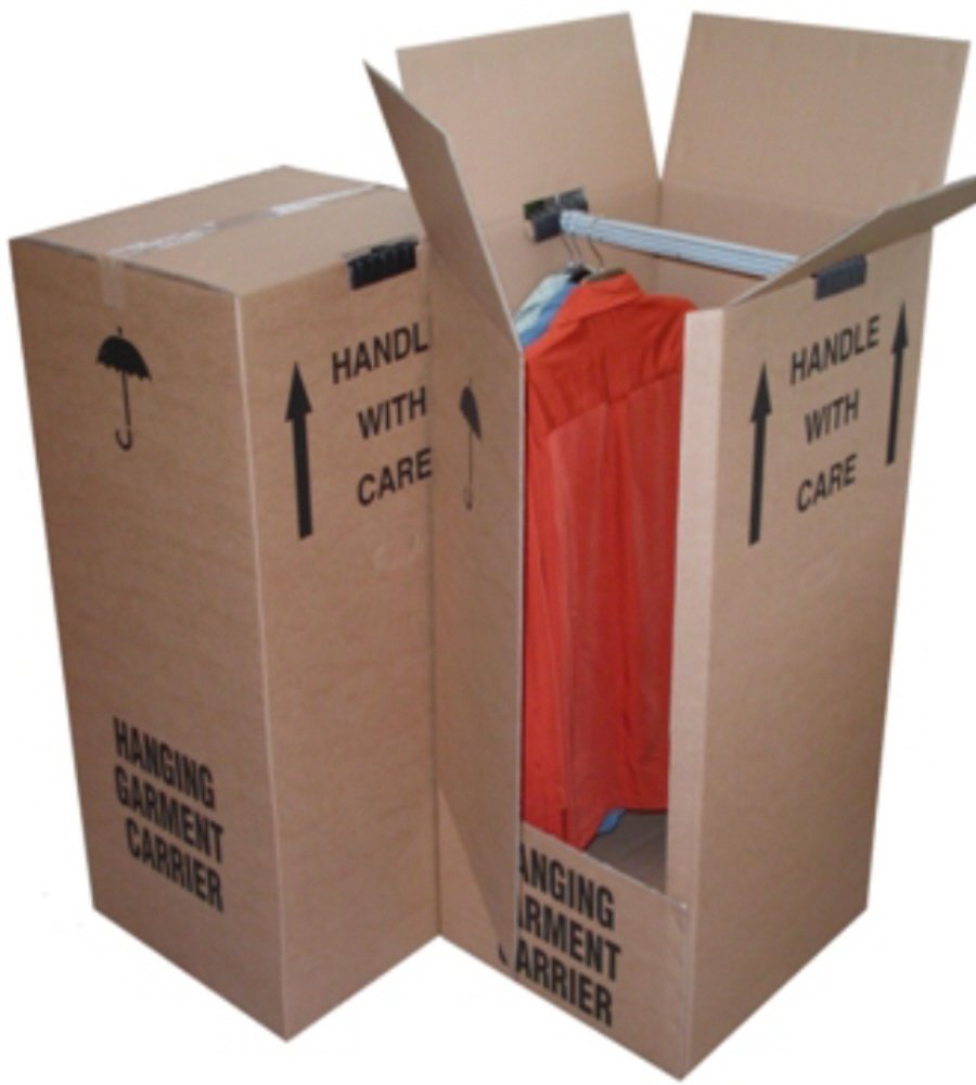 2 Tall Strong Wardrobe House Removal Moving Storage Boxes