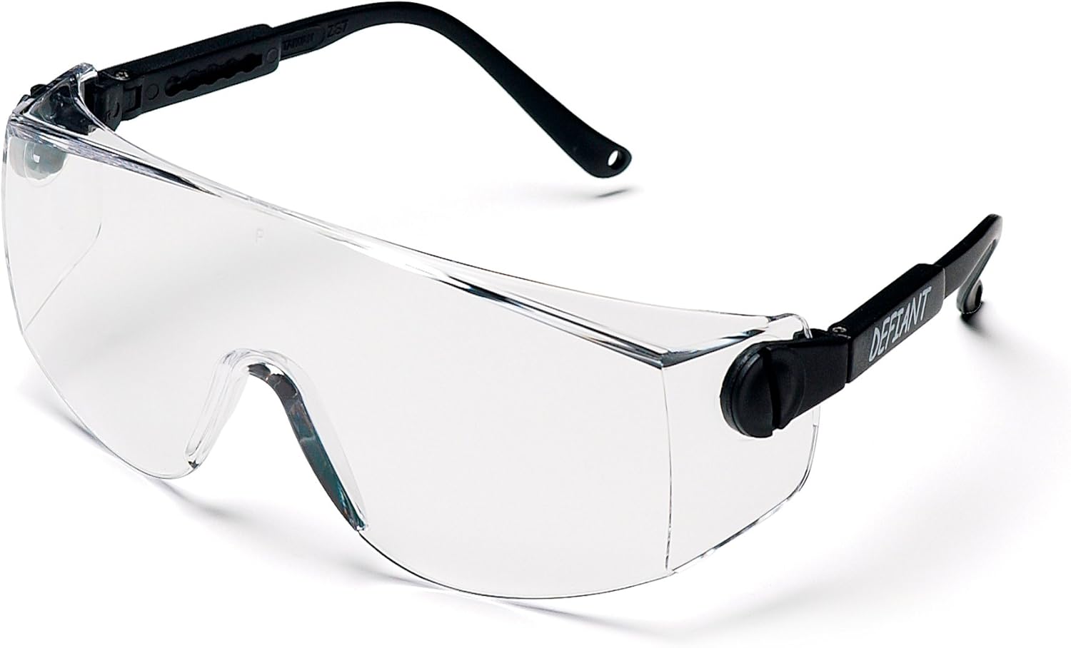 Pyramex Defiant Safety Eyewear, Jumbo Size Clear Lens with Black Temples : Hunting Safety Glasses : Sports & Outdoors