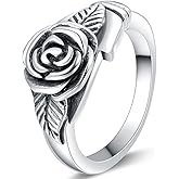 Jude Jewelers Retro Vintage Stainless Steel Flower Rose Promise Statement Cocktail Party Ring