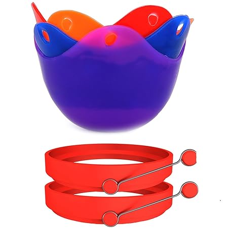 CASAFE + Huevo Cocina Kit - 4 Pack Silicona Huevo Poachers + 2 ...