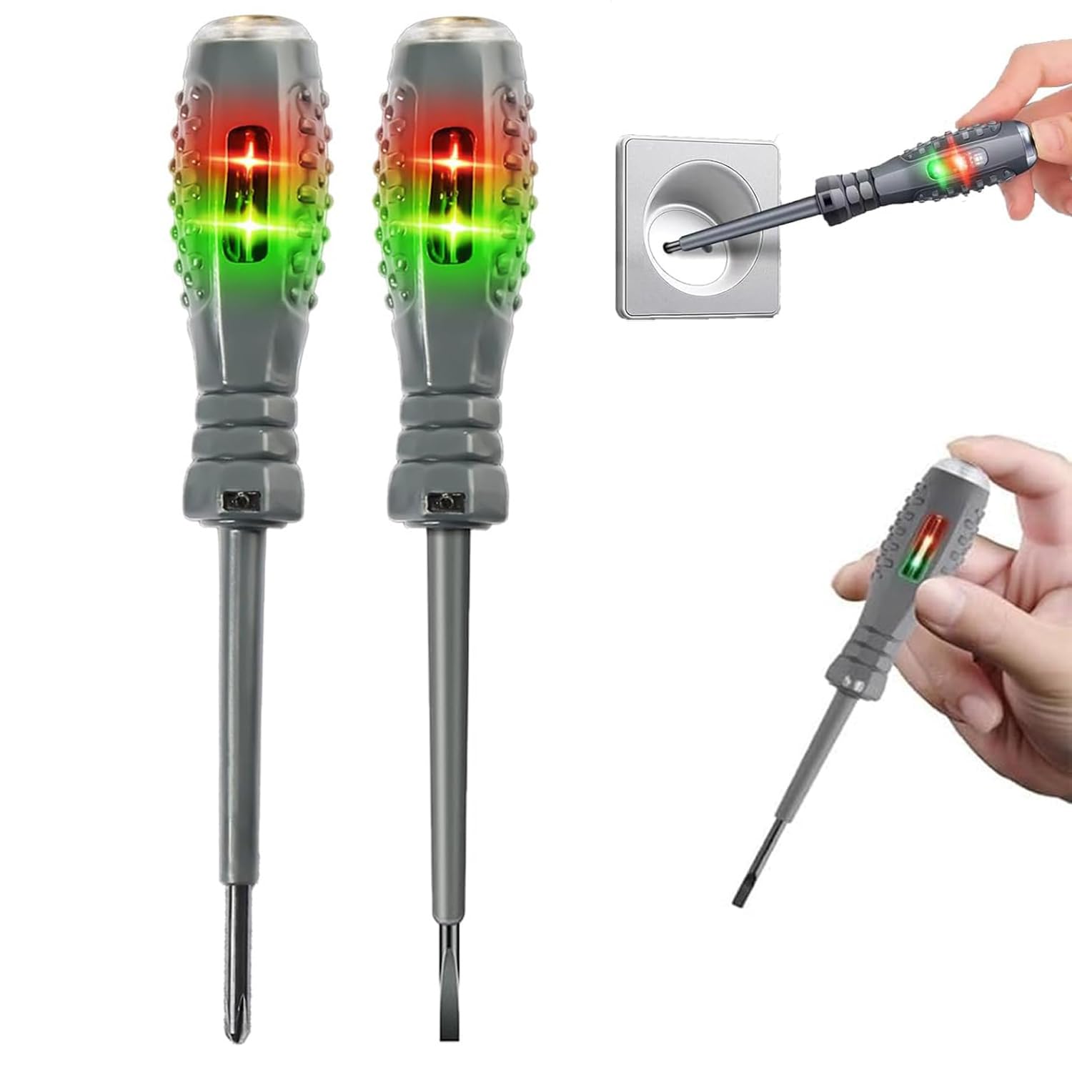 2-in-1 High Torque Strong Magnetic Screwdriver Electricity Detector, Electrical Screwdriver Electrical Tester,Voltage Tester Screwdriver for Electrician Tools (2Sets)