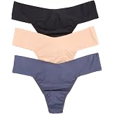 hanky panky Women's BREATHE NATURAL RISE THONG 3 PACK