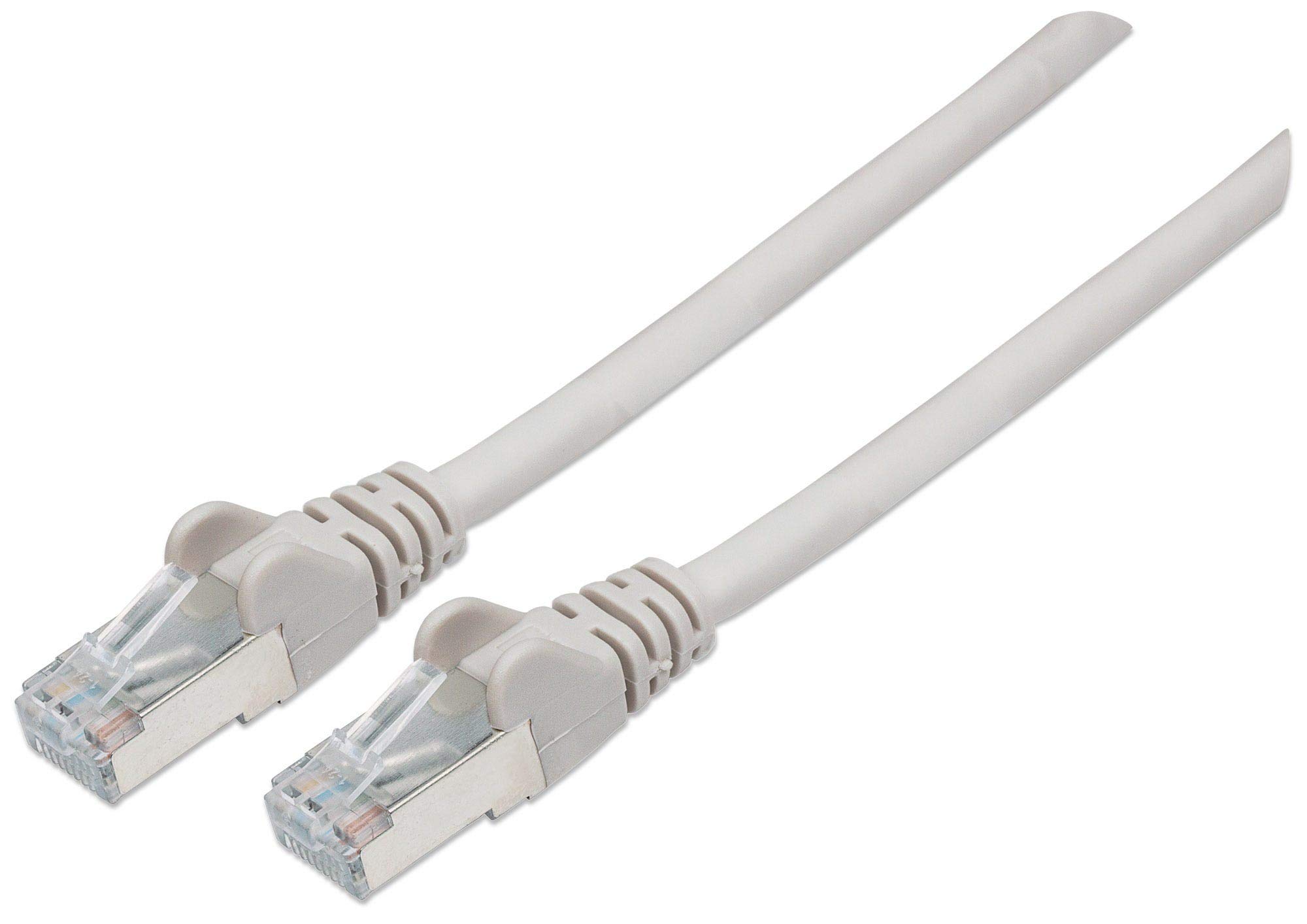 Intellinet Network Patch Cable, Cat6A, 0.25m, Grey, Copper, S/FTP, LSOH / LSZH, PVC, RJ45, Gold Plated Contacts, Snagless, Booted, Polybag