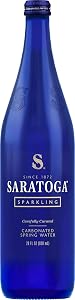 Saratoga Sparkling Water Bottles - Carbonated Spring Bottled Water - Glass Bottles - 28 Fl Oz | Carbonated Spring Bottled Wat