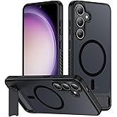 hitfine Magnetic for Samsung Galaxy S23 Plus Case,[Compatible with MagSafe][Built-in Invisible Kickstand] [Military Grade Shockproof]Slim Translucent Matte Phone Case for Samsung Galaxy S23 Plus 6.6"