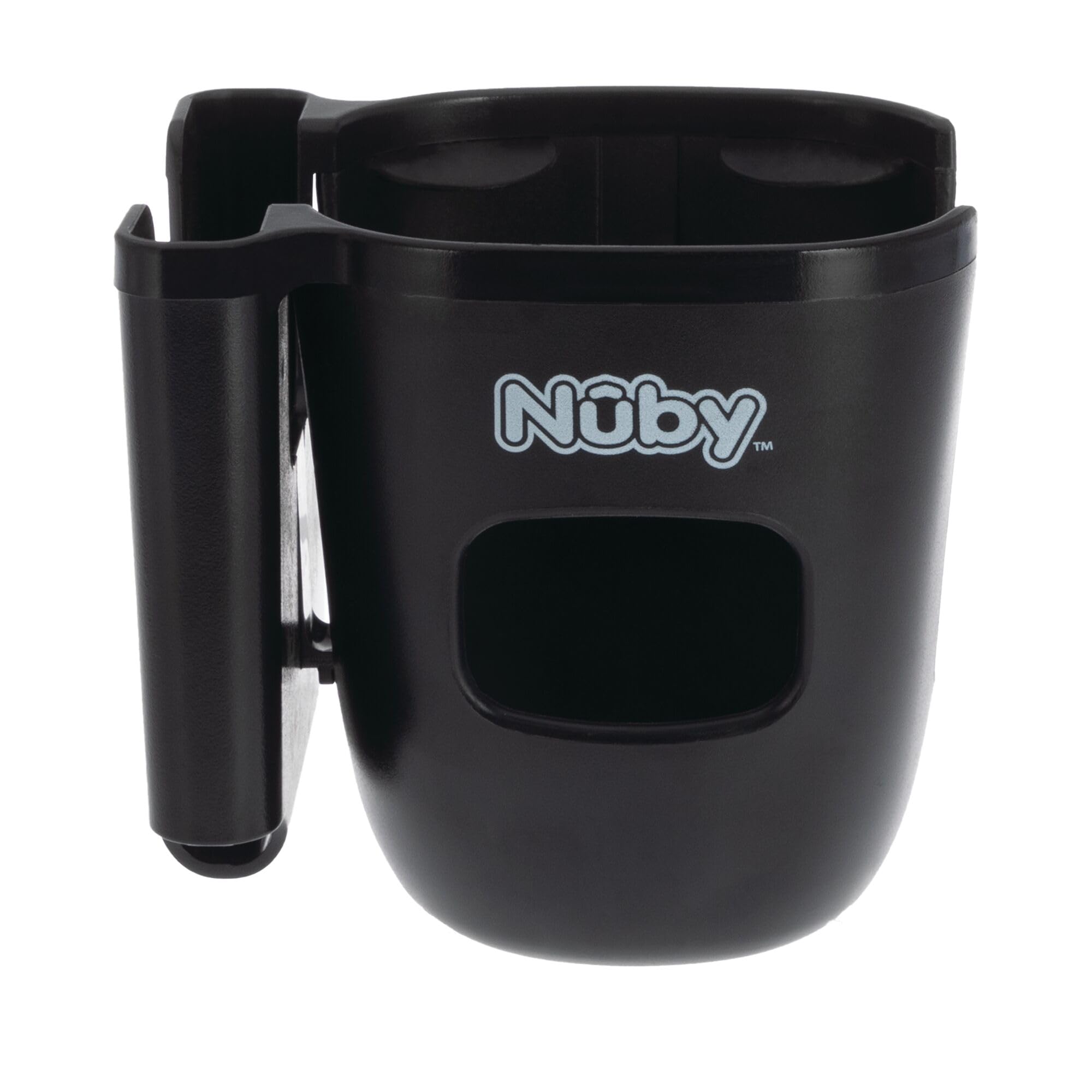 Photo 1 of Nuby Cup & Phone Holder – 360° Rotating Clip, Securely Holds Baby Bottles, Cups & Water Bottles – Easy Access Hydration & Phone Storage for On-The-Go Convenience