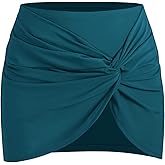ZAFUL Womens Swim Skirt Twist Bathing Suit Skirt with Build-in Brief Mid Rise Swimsuit Bottom Skort