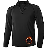 Runhit Men's Quarter Zip Fleece Pullover Thermal Running Shirts Lightweight Sweatshirt Long Sleeve Polo Shirt