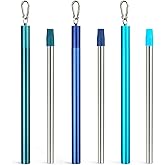 Sursip Portable Water Filter Straw Reusable Stainless Steel Outdoor Emergency Survival Gear for Camping & Hiking Travel Personal Water Purifier Filter Straw(3 Pack)