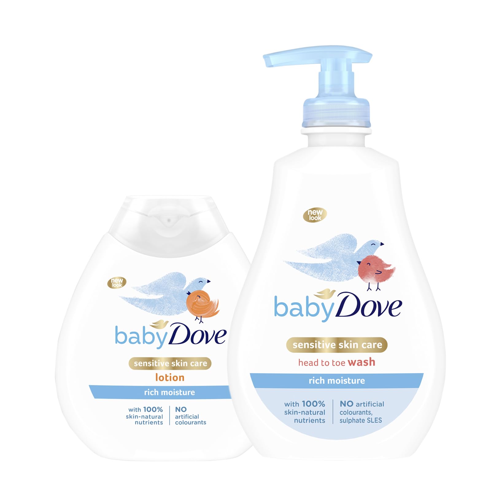 Baby Dove Head to Toe Wash & Body Lotion Combo Pack – Gentle Tear-Free Baby Wash (400ml) + Nourishing Lotion (200ml), for Soft, Moisturised Skin, Suitable for Newborns & Sensitive Skin