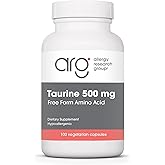 Allergy Research Group Taurine 500mg Supplement - Cardiovascular Support, Free Form Amino Acid, Pure, Organic, Vegetarian Capsules - 100 Count
