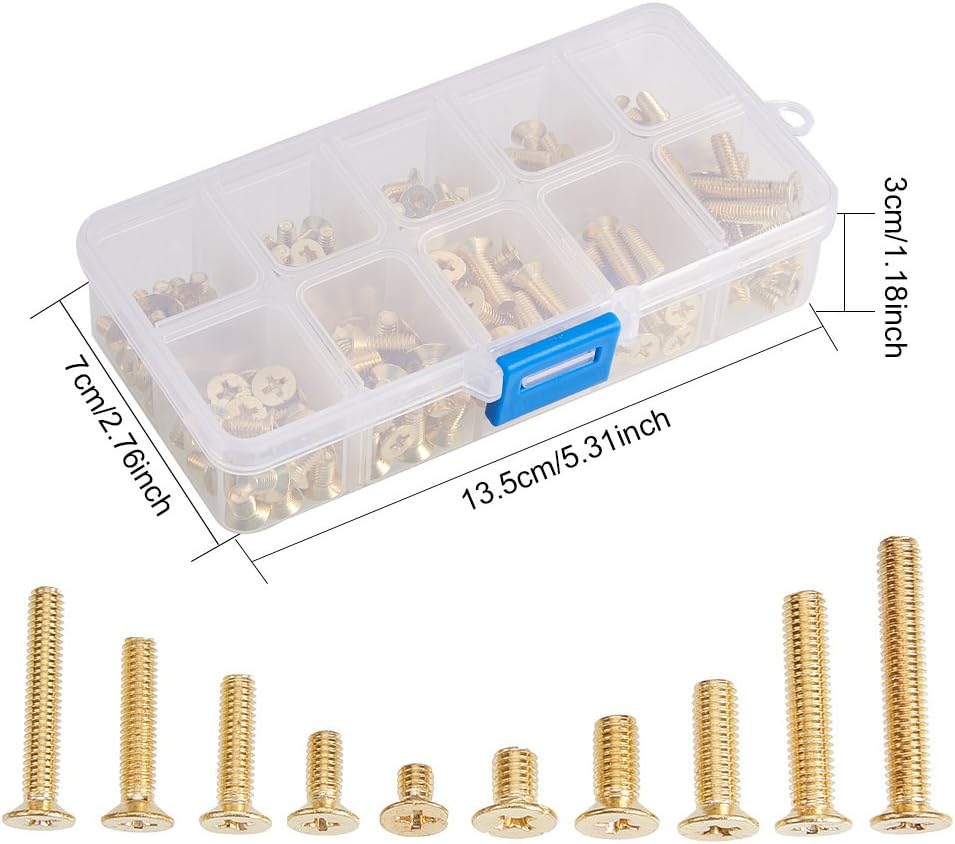 INCREWAY Flat Head Machine Screws, 160Pcs Brass Self Tapping Screw Set Machine Screws Assortment Kit with M4 M5 Size - Image 5