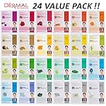 [24 value pack] Dermal Korea Collagen Essence Full Face Facial Mask Sheet