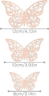 AIEX 24pcs 3D Butterfly Stickers Rose Gold 3 Sizes Wall Decals view 2