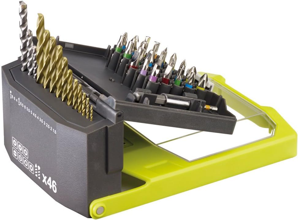 Ryobi RAK46MIX Mixed Drilling and Driving Bit Set, 46 Piece, Green & Anthracite - Image 4