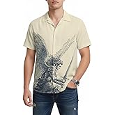 Unipig Funny Graphic Hawaiian Shirt for Men Novelty Print Short Sleeve Button Down Casual Vacation Beach Shirts