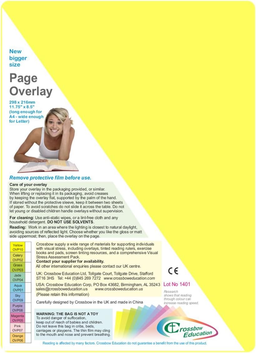 Crossbow Education Page Overlay - Yellow (Pack of 10)