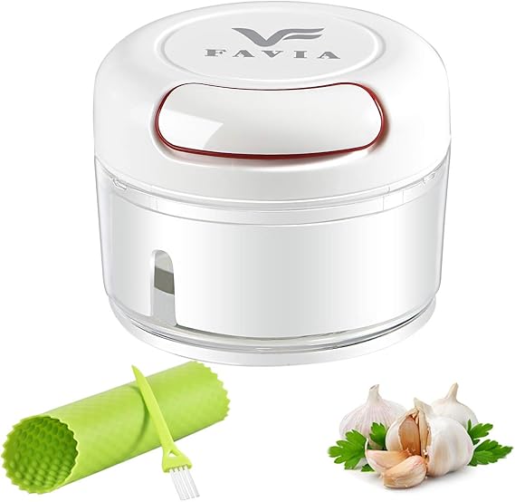 FAVIA Mini Garlic Chopper Chili Mincer Portable Pull String Design