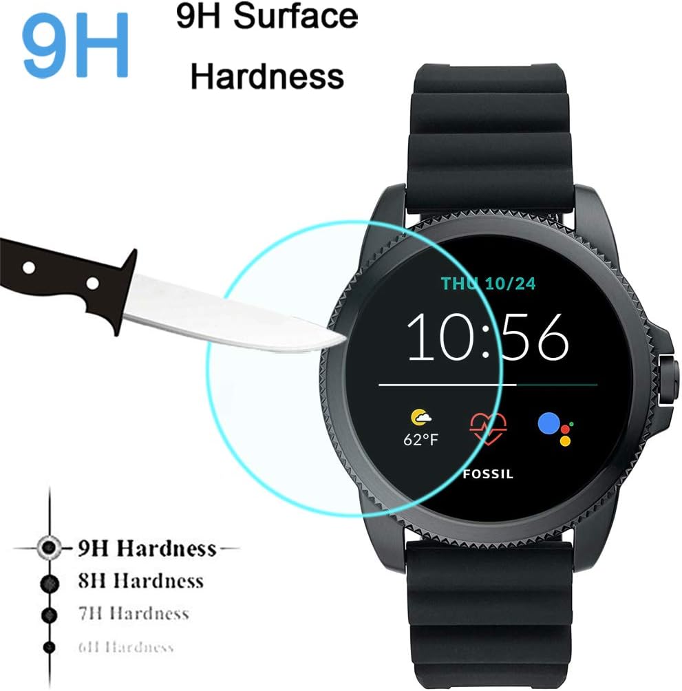Youniker 4 Pack Compatible with Fossil Gen 5E Screen Protector Tempered Glass for New Fossil Men’s Gen 5E 44mm Smartwatch Screen Protectors Cover Anti-Scratch - Image 4